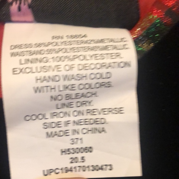 Juniors Sweet Charmers Sparkly Red Plaid Christmas Dress Size 20.5 - Picture 7 of 7